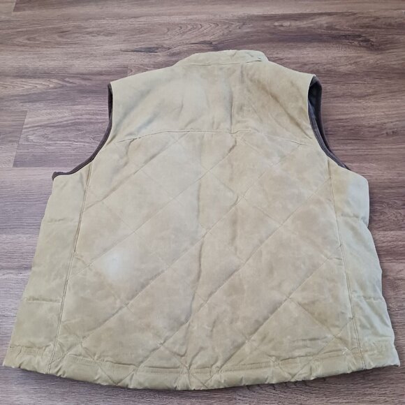 L.L.Bean Womens Upcountry Waxed Cotton Down Vest size L Tan Brown - Picture 8 of 10